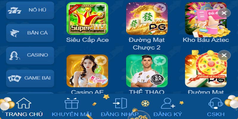 Danh mục cá cược phổ biến tại trang chủ
